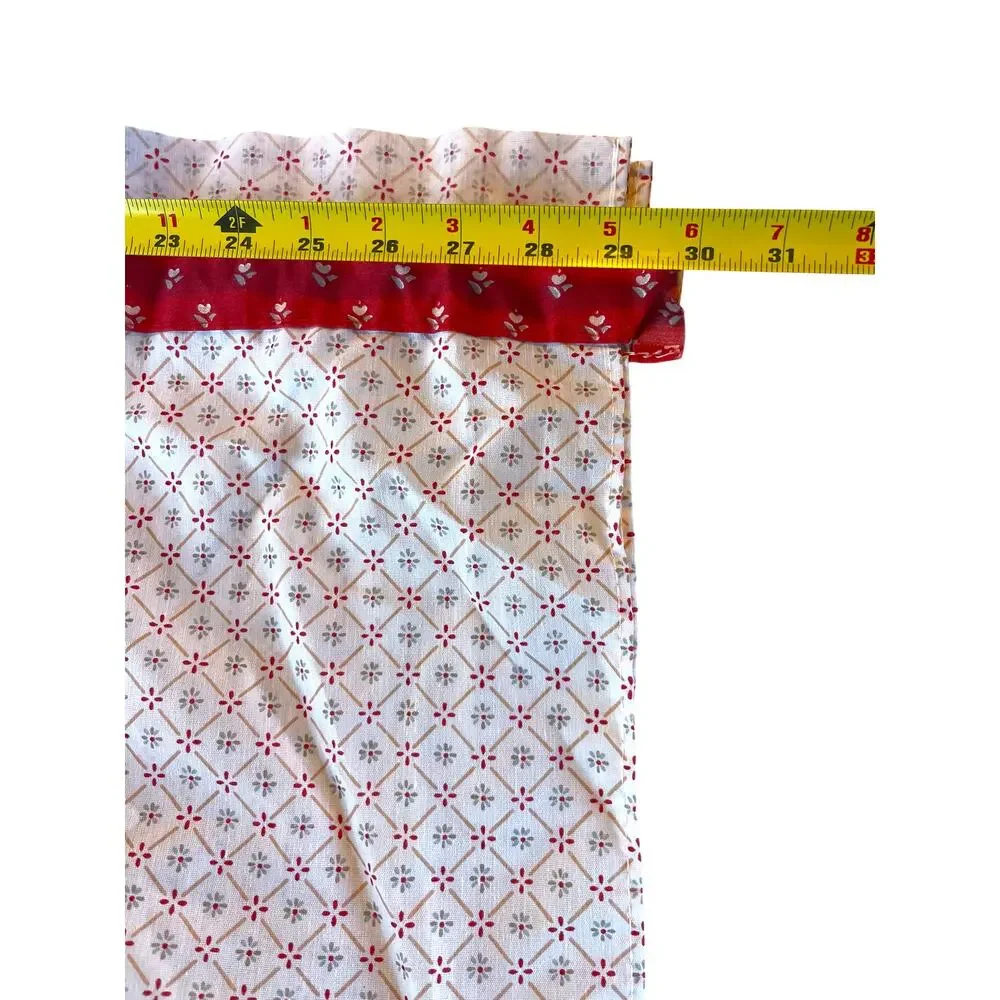 Vintage Chicken Hen Country Kitchen Swag Curtains 2 Panel Set Red White